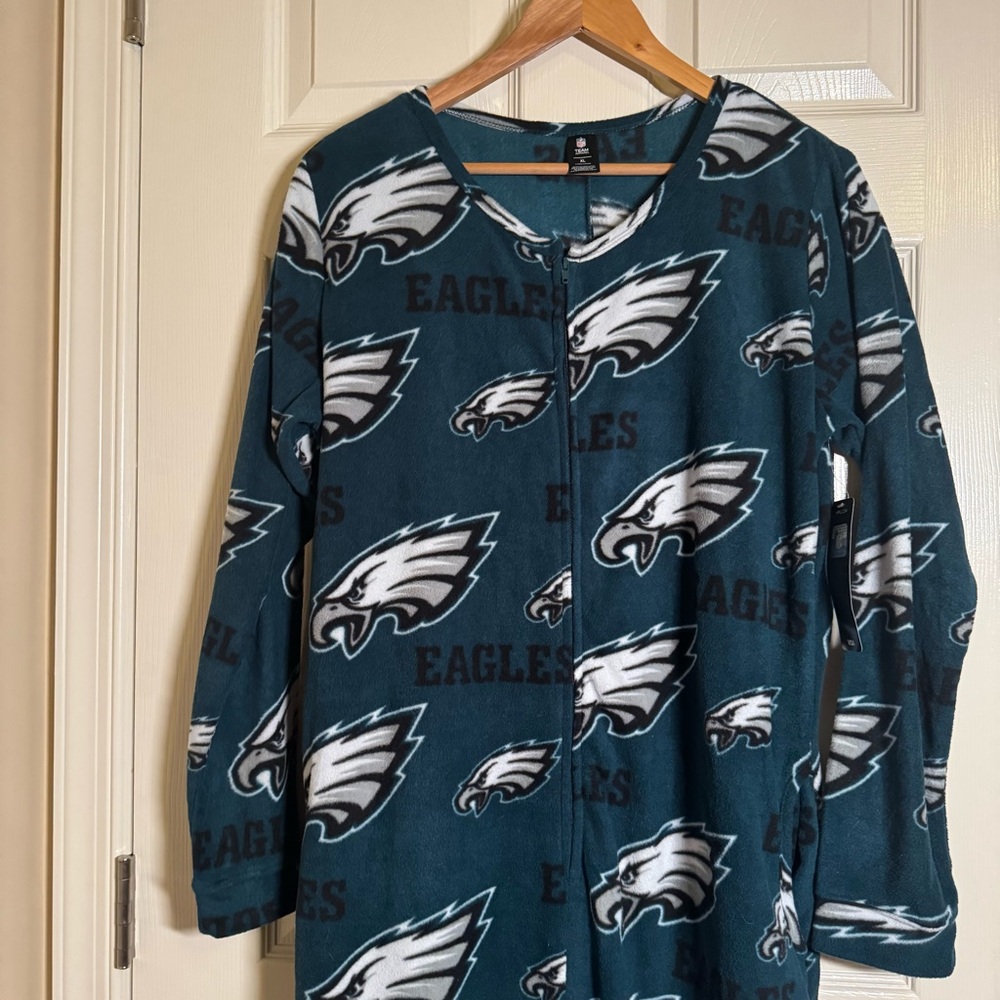 Philadelphia Eagles Ladies Highlight Microfleece Union Suit - Midnight Green - Picture 3 of 8